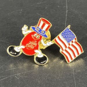 Jelly Belly Lapel Tie Pin Jelly Bean Patriotic Pin Signed Herman Goelitz Flag